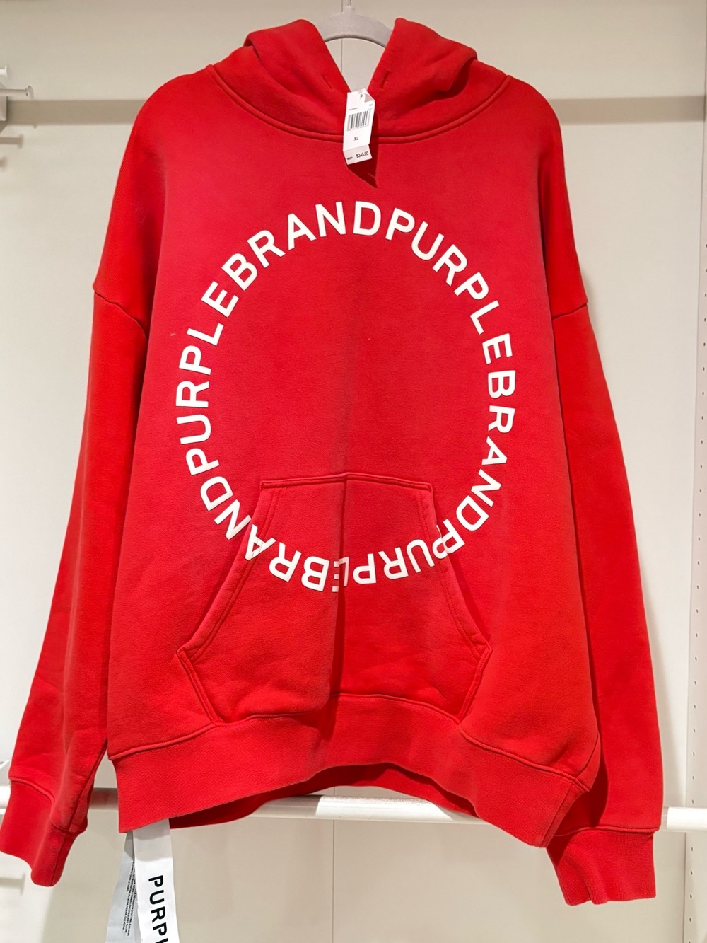 Purple Brand Men’s Red Logo Crewneck Hoodie  Pullover